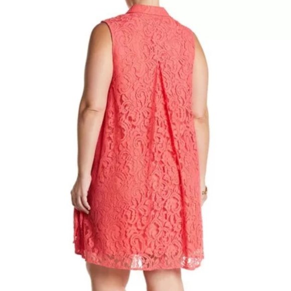 SHARAGANO Collard Buttun Up Sleeveless Dress 18W - Picture 11 of 12